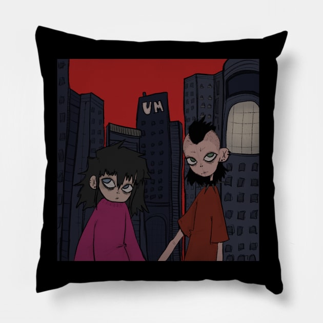 runt and gruff Pillow by maggot meat