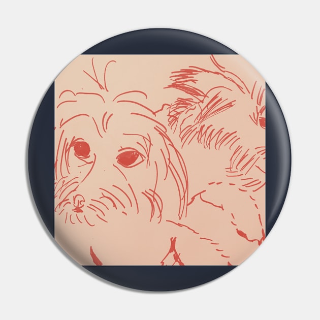 Maltipoo Drawing Sketch Pin by PatternbyNOK