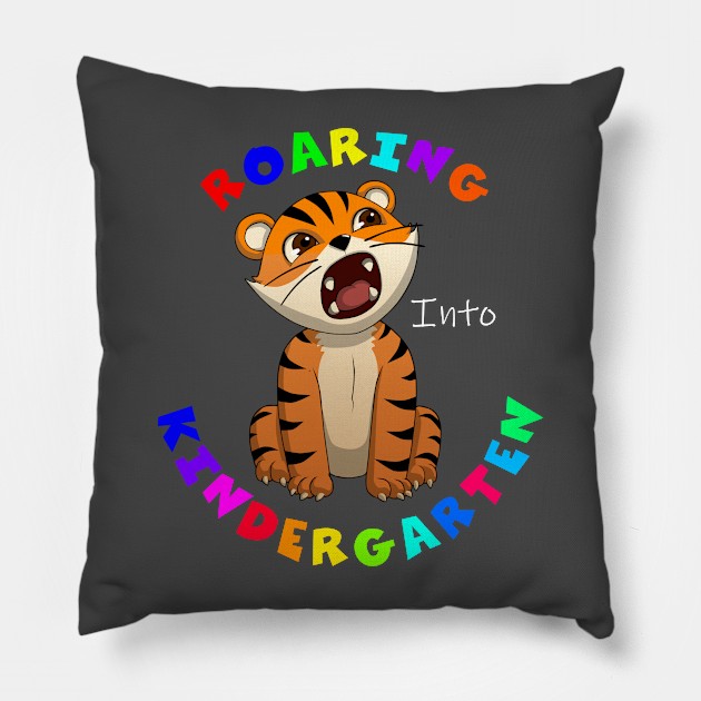 roaring into kindergarten Pillow by sketchonix