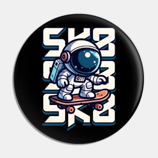 Astronaut Riding A Skateboard Pin