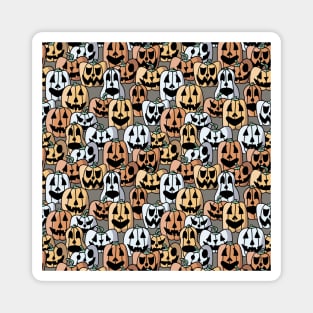 Pile of Jack o Laterns - Halloween Pattern - Pastel Colors Magnet