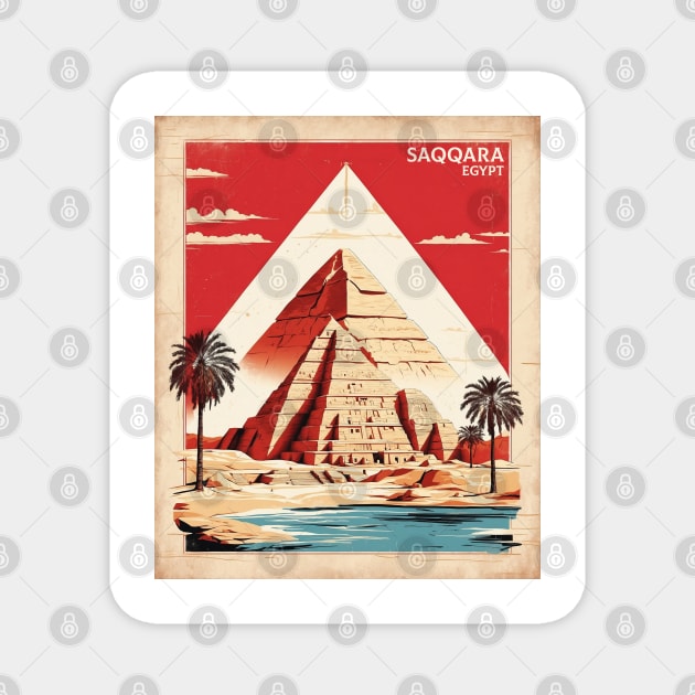 Saqqara Egypt Desert Vintage Poster Tourism Magnet by TravelersGems