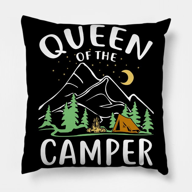 Queen Of The Camper funny camping Pillow by Tuyetle