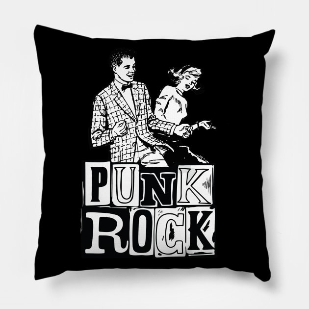 PUNK ROCK VINTAGE Pillow by theanomalius_merch