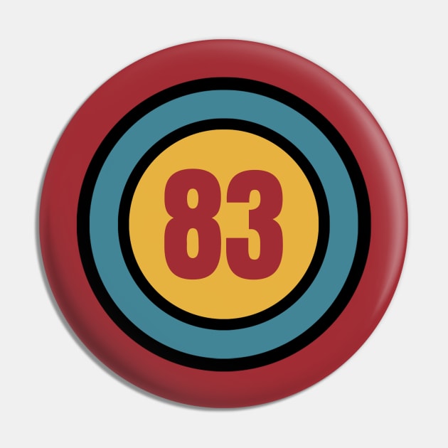 The Number 83 - eighty three - eighty third - 83rd Pin by Siren Seventy One