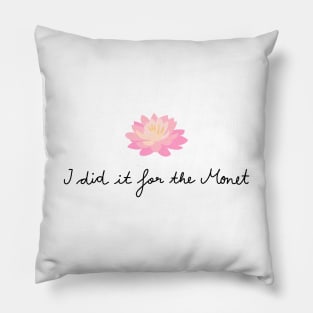 Monet Artist Pun Illustration Pillow