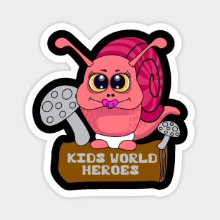 Kids world Heroes Newborn baby Snail with Honey Boo Vector Art Magnet