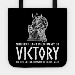 Inspiring Viking Mythology Proverb - Victory Norse God Odin Tote