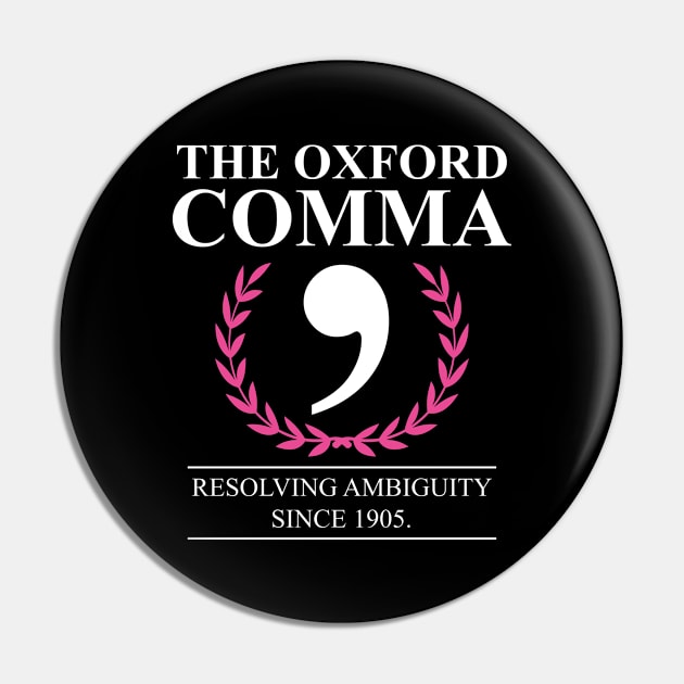 Oxford Comma English Teacher Funny Grammar Pin by swissles