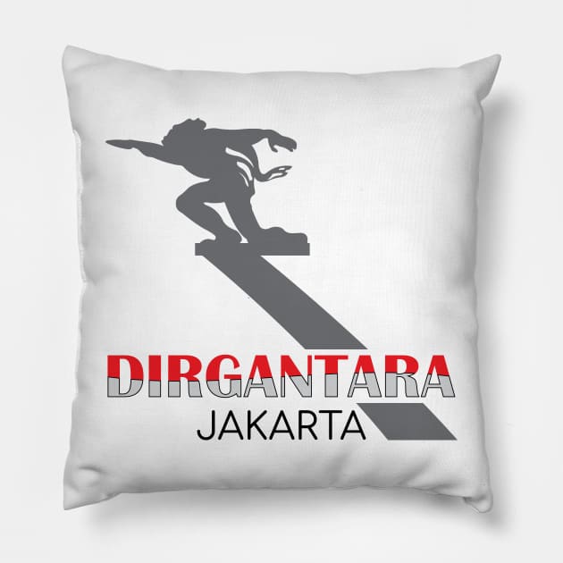 Dirgantara Statue - 03 Pillow by SanTees