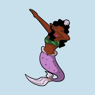 black dabbing mermaid T-Shirt