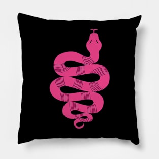 Large Snake pink Pillow