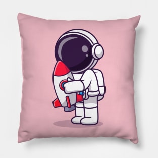 Cute Astronaut Hug Rocket Toy Cartoon Pillow