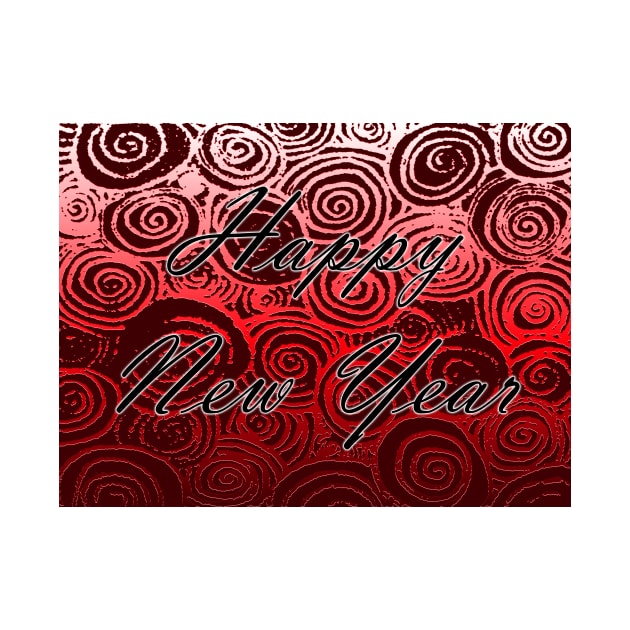 Happy New Year Swirls Red by BlakCircleGirl