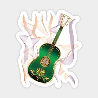 Luxury Metalic Green Golden Guitar instruments Magnet