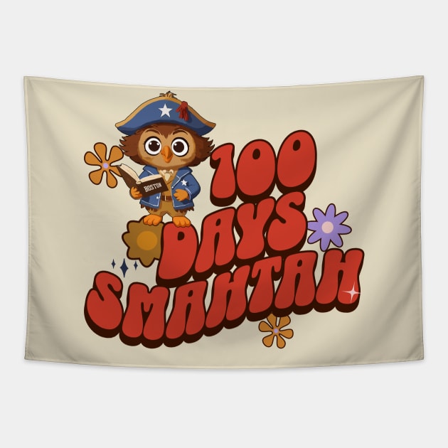 100 Days Smahtah - Patriot Owl Edition Tapestry by Blended Designs