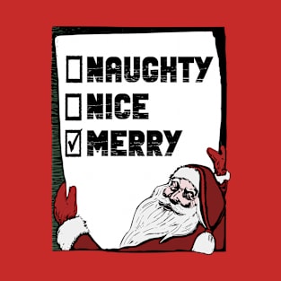Family Christmas - Naughty Nice MERRY, Family Christmas T-shirt, Pjama T-Shirt