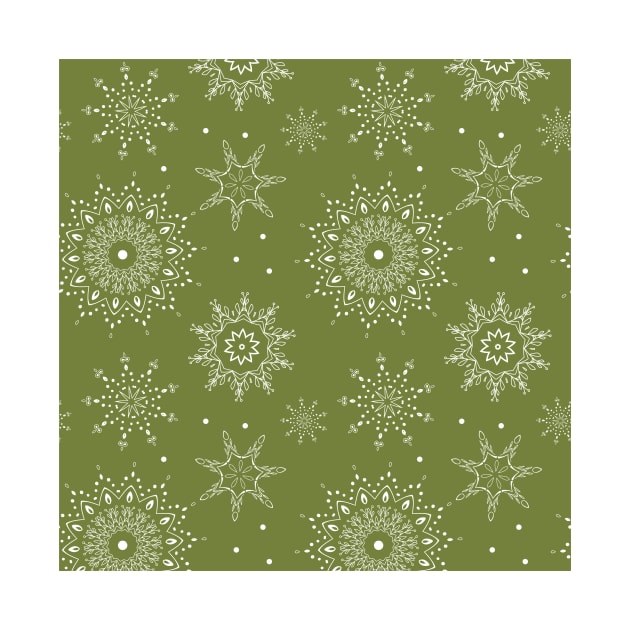 Christmas Seamless Pattern Simple green White mandala Joy Pastel Gift by star trek fanart and more