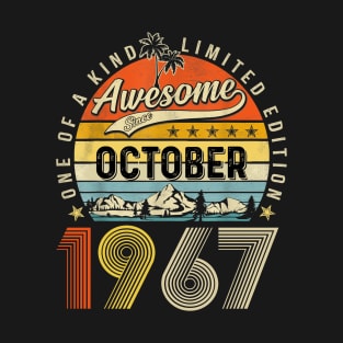 Awesome Since October 1967 Vintage 56th Birthday T-Shirt