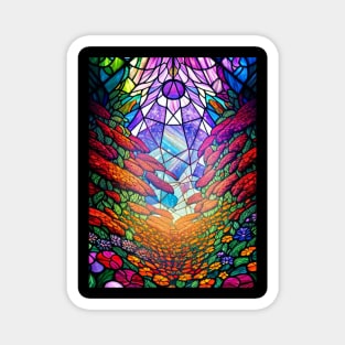 Multicolored Stained Glass Window Magnet