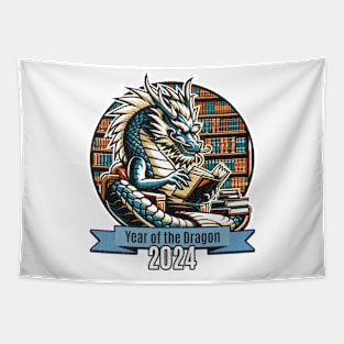 Dragon in the Library - Year of the Dragon - 2024 Tapestry