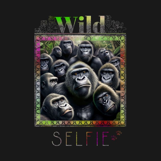 Gorilla Ape Wild Nature Funny Happy Humor Photo Selfie by Cubebox