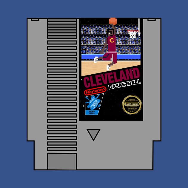 Disover Cleveland Basketball 8 bit pixel art cartridge design - Cleveland Cavs - T-Shirt