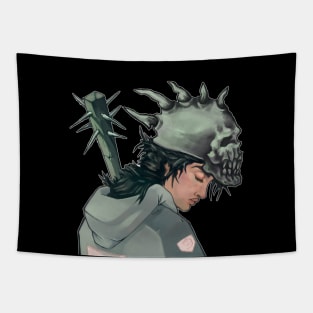 Spike Skull Helmet Tapestry