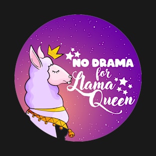 No Drama For Llama Funny Humor Cute Llama Quote T-Shirt