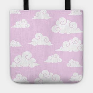 Pastel pink cloud print Tote