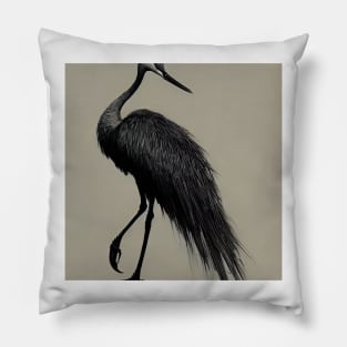 Inked Crane Pillow