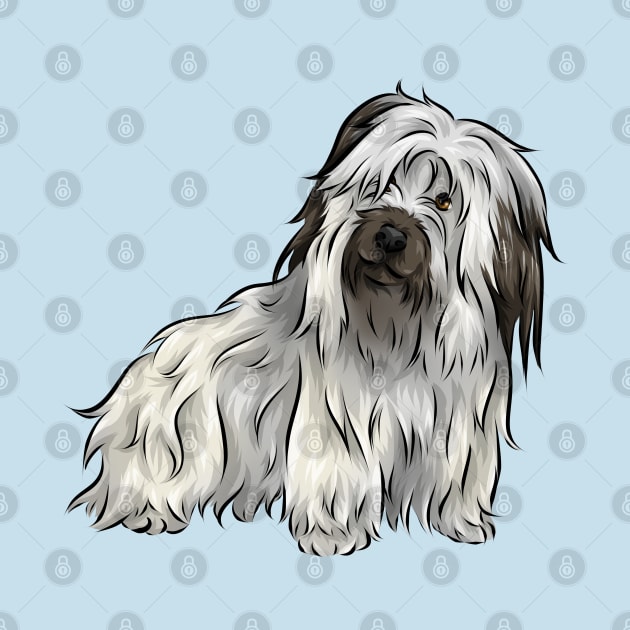 Cute Skye Terrier Dog | Grey with Black Points by Shirin Illustration