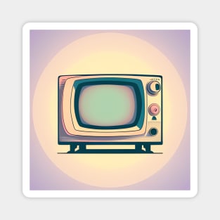 Aesthetic Pastel Color 90s Style Vintage TV Drawing Magnet