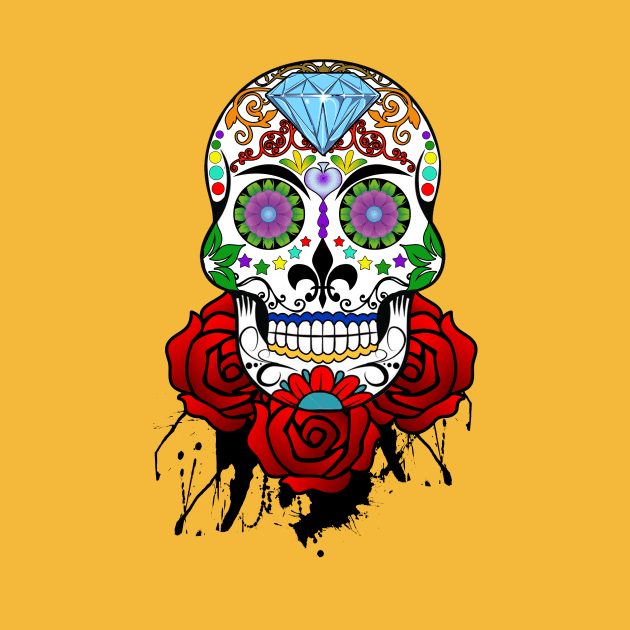 Sugar Skull and Roses by ckandrus