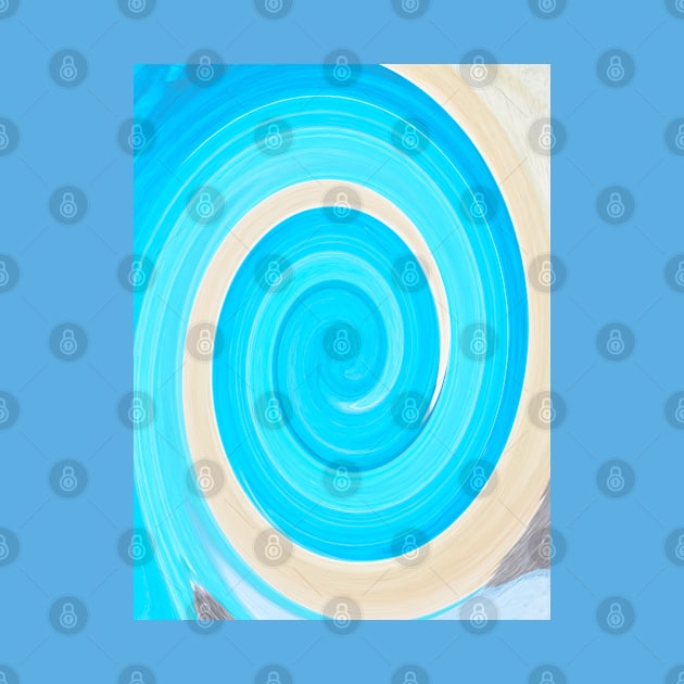 Watercolor Blue and Light Pattern watercolour whirl painting by WatercolorFun