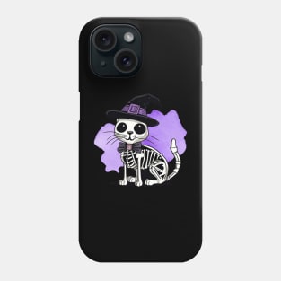 spooky but sweet Halloween skeleton cat Phone Case