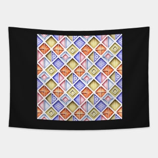 Colorful 3d Geometric Pattern, Crazy Design Tapestry