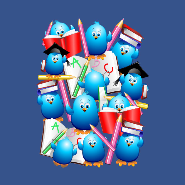 Disover Back to School Cute Blue Birds - Back To School - T-Shirt