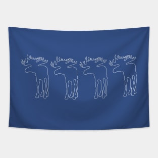 Funny mooses to spot - navy blue Tapestry
