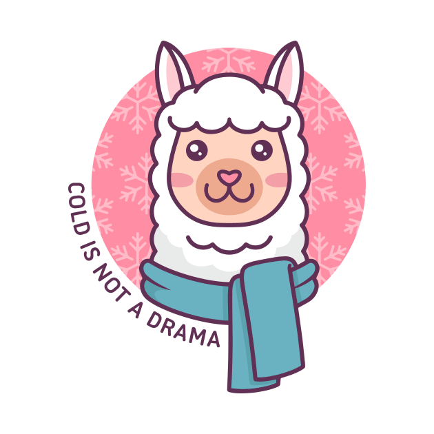 Cute Kawaii Winter Llama Design by Alundrart