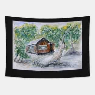 Snow Storm Hut - Watercolour Tapestry