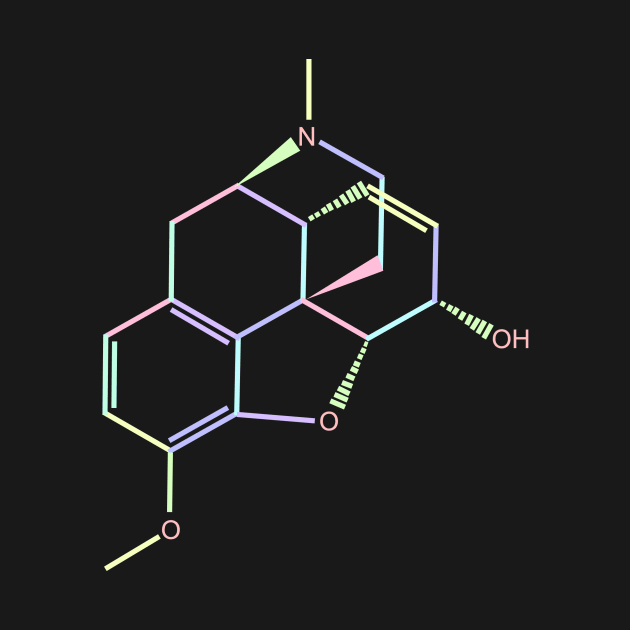 Codeine Kawaii Pastel Rainbow Molecule by ChemECool