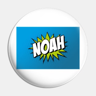 Personalised 'Noah' Kapow Wow Cartoon Comic Style Design Pin