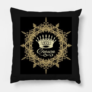 Crown in Ornate Frame Pillow