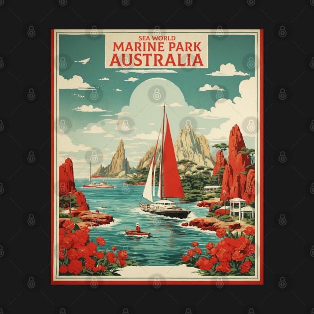 Marine Park Australia Vintage Travel Poster by TravelersGems