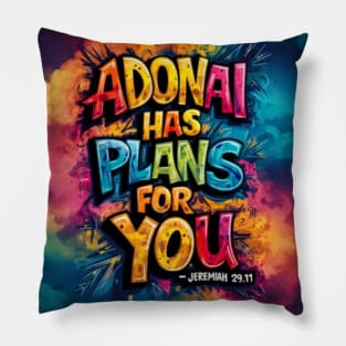 Jeremiah 29:11 - Bible Verse About God's Plans - Bible Graffiti Art Pillow