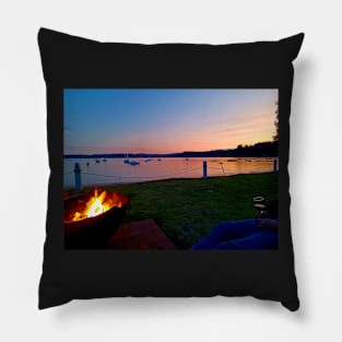 Relaxing at sunset, Quarantine Bay, Eden, NSW Pillow