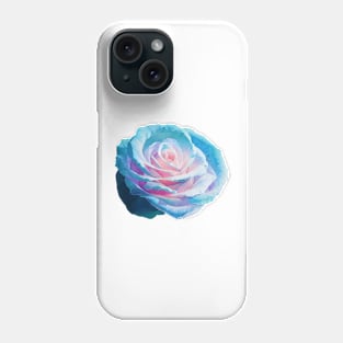 Cerulean blue rose Phone Case