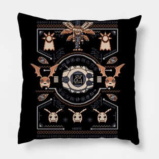 Patamon Digimon Sweater - Angemon Crest of Hope - Pixel art Pillow