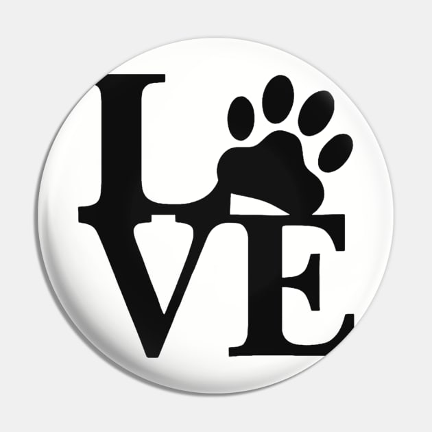 Dog Paw Love (Black) Pin by DAPFpod